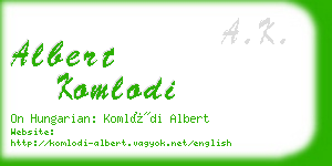 albert komlodi business card